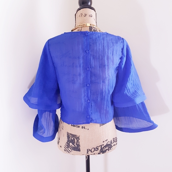 CQbyCQ Tops - Royal Blue Bell Sleeve Top